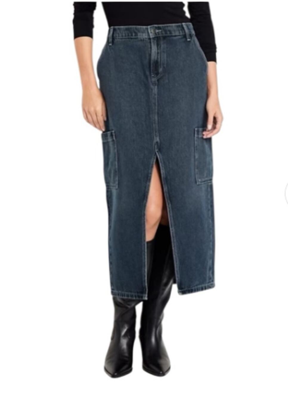 Old Navy Mid Rise Cargo Maxi Skirt in Anika Size 14